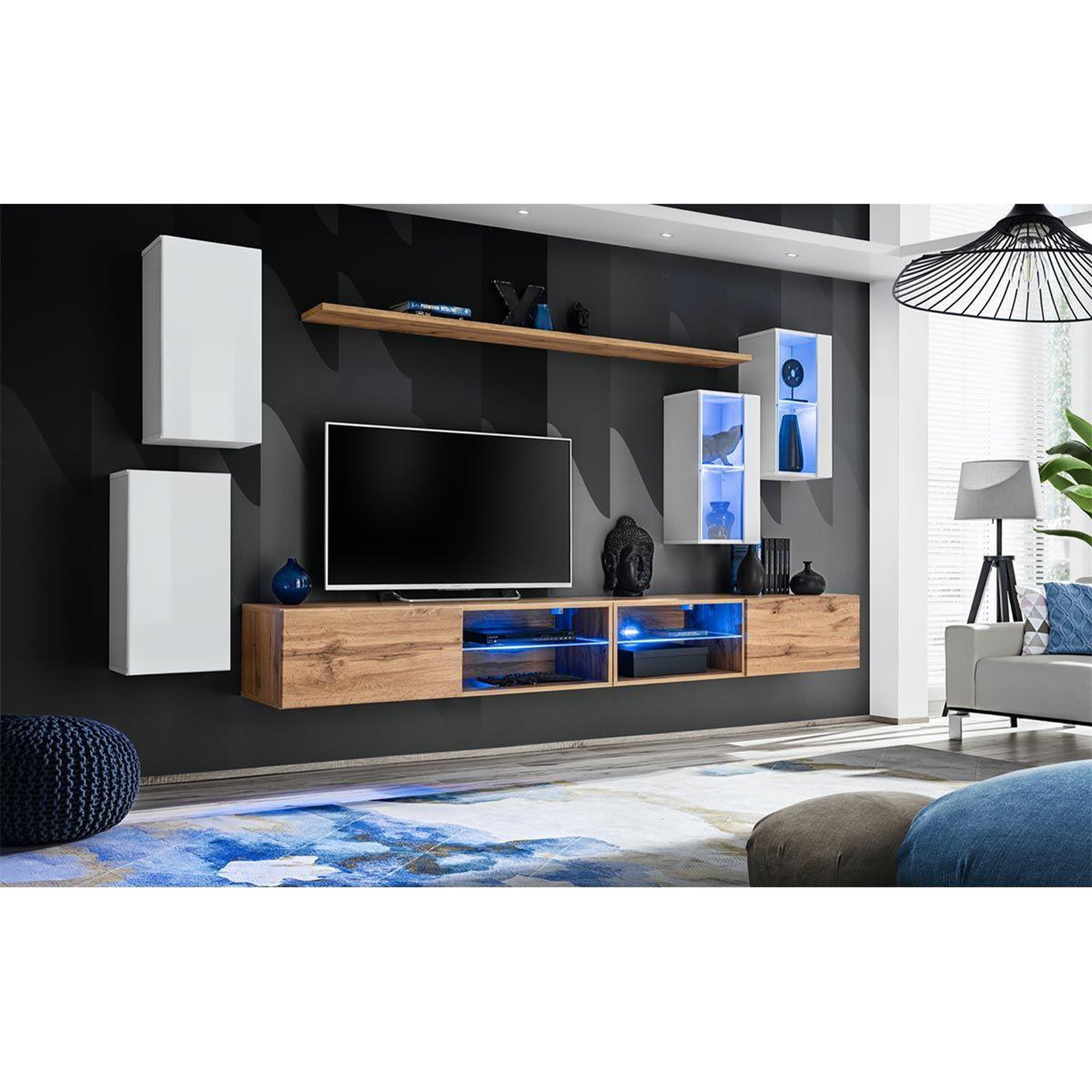 Voir la diapositive 2 : Paris Prix Ensemble meuble tv  switch xxv  280cm blanc & naturel