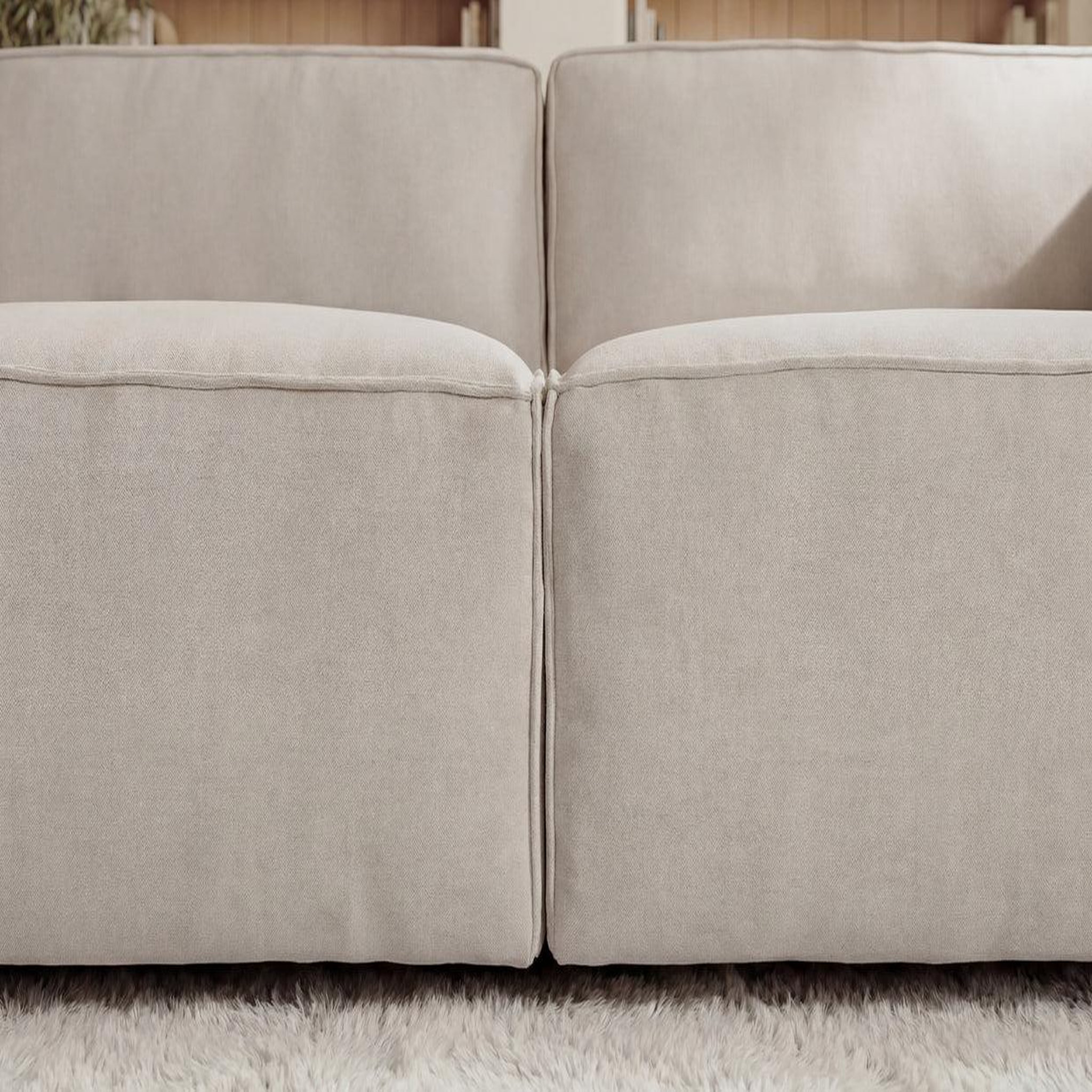 Voir la diapositive 5 : CASANOVA PARIS Mini basil - canapé droit tissu lisse 2 places