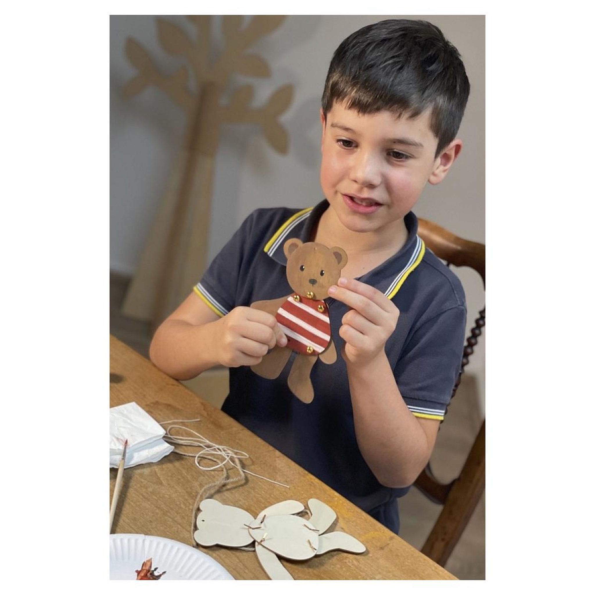 Voir la diapositive 2 : EGMONT TOYS Ours pantin en bois a peindre -