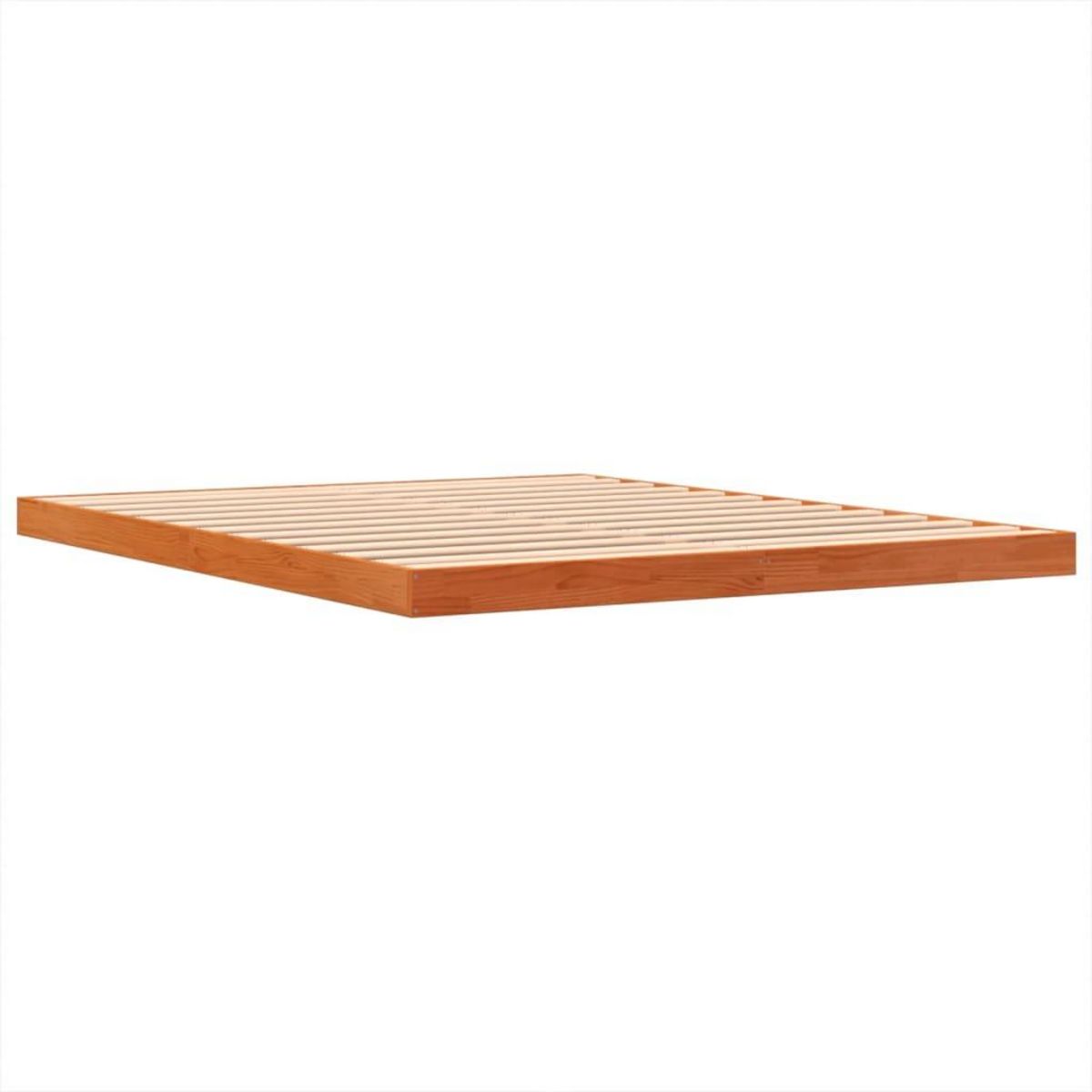 VIDAXL Cadre de lit sans matelas cire marron 150x200cm bois pin massif