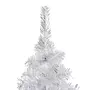 VIDAXL Arbre de Noël artificiel pre-eclaire/boules argente 210 cm PET