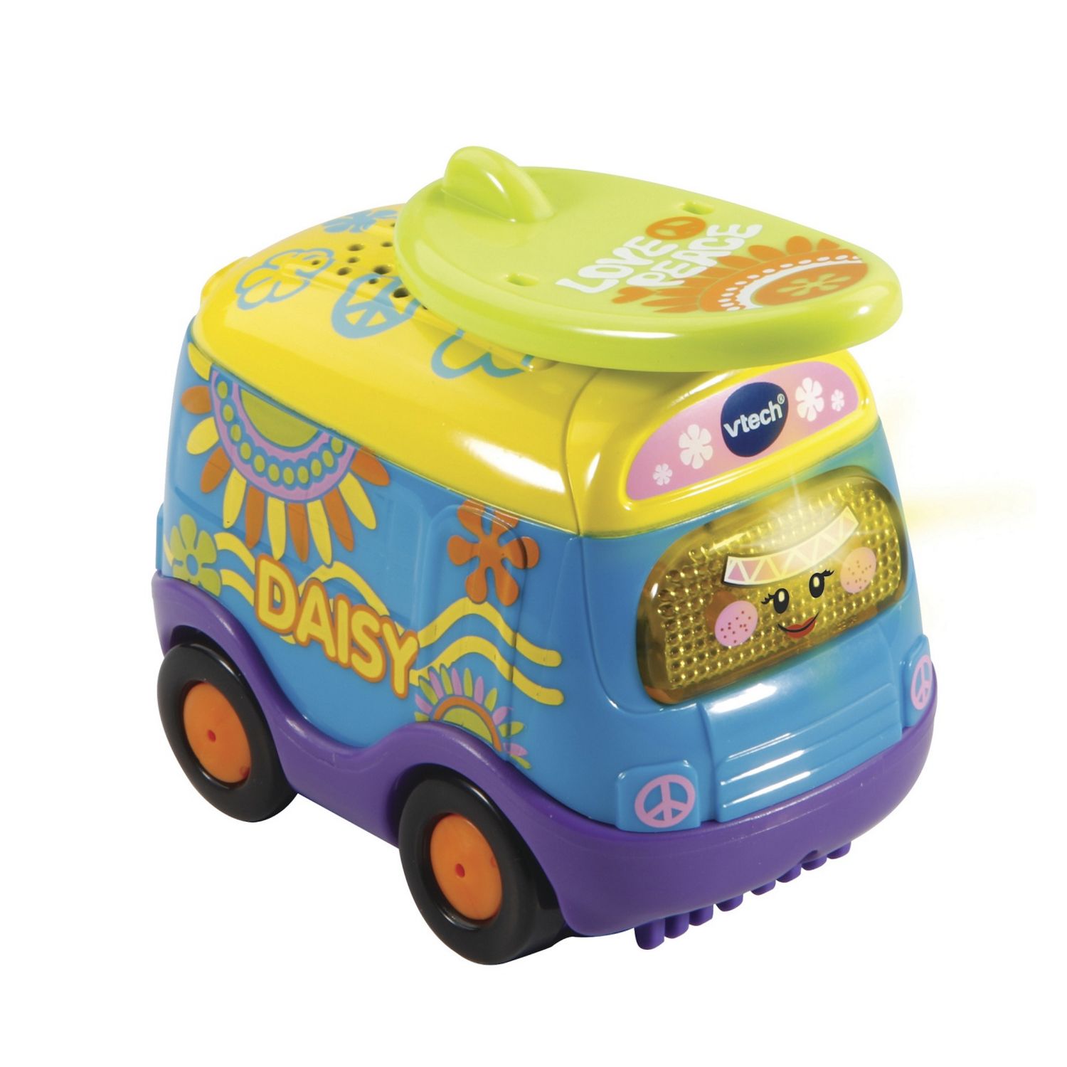 Jouet Tut Tut Bolides - Lucie Bus Hippie Avec Son Et Lumière - Version Française - Véhicule Compatible Zone Magique - Pour Enfants 1 à 5 Ans