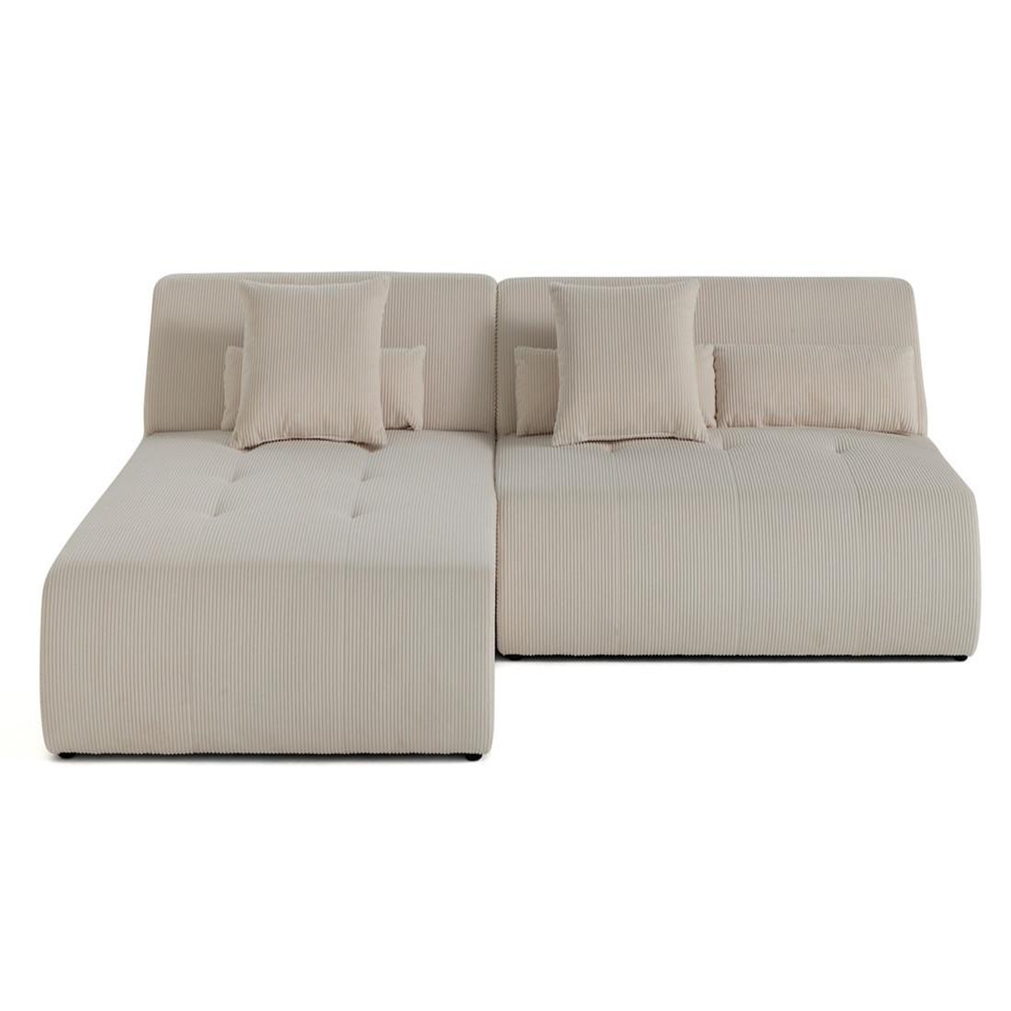 Voir la diapositive 1 : LISA DESIGN Onyx - canapé modulable d'angle réversible 4 places - en velours côtelé