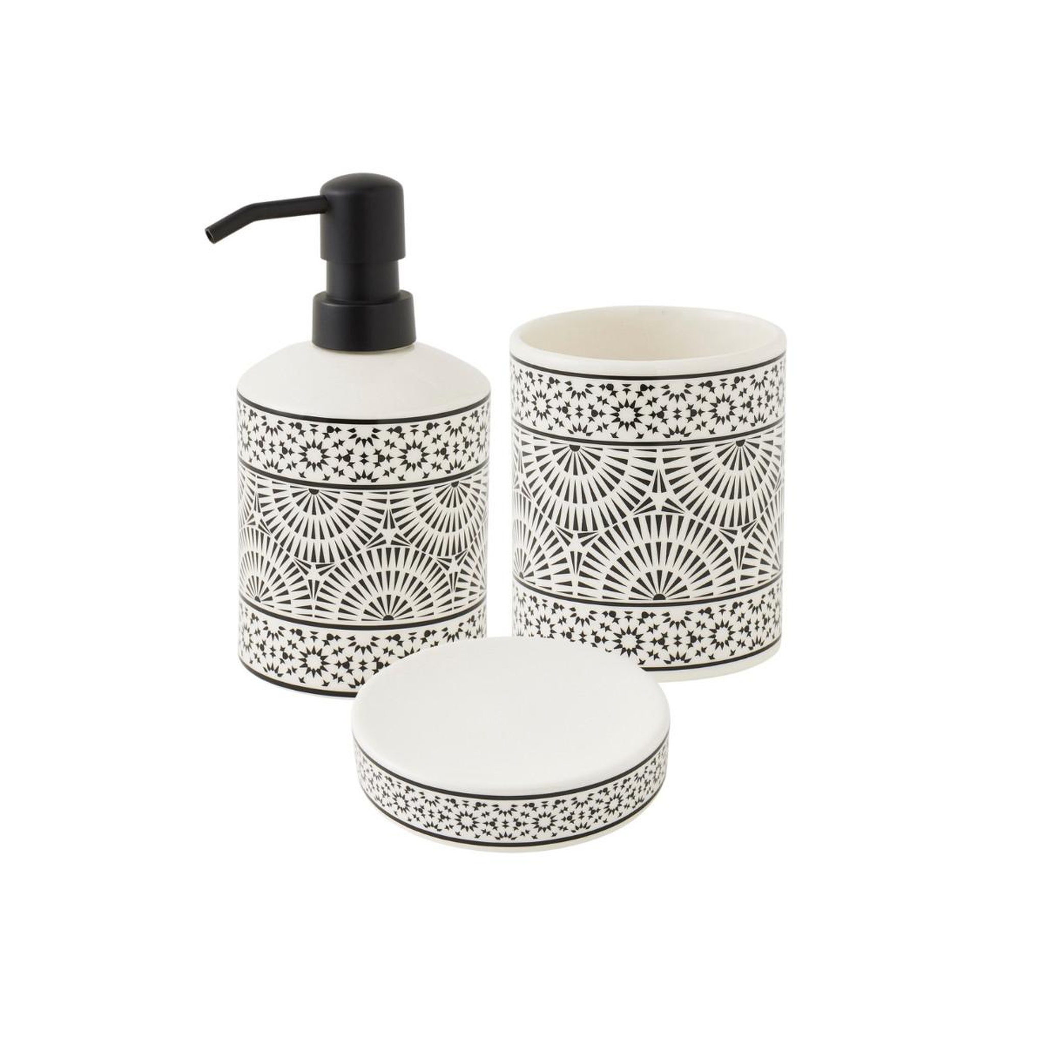 GUY LEVASSEUR Set salle de bain à motifs 3 pièces porcelaine