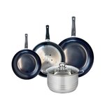 ELO Ensemble de 3 Poêles de cuisson 24, 28 et 32 cm et 1 faitout 24 cm Elo Prima Brillant