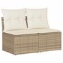 Voir la diapositive 2 : VIDAXL Salon de jardin avec coussins 2 pcs beige resine tressee acacia