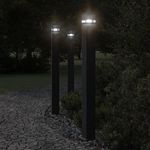 VIDAXL Lampadaires d'exterieur avec capteur 3 pcs noir 110cm aluminium
