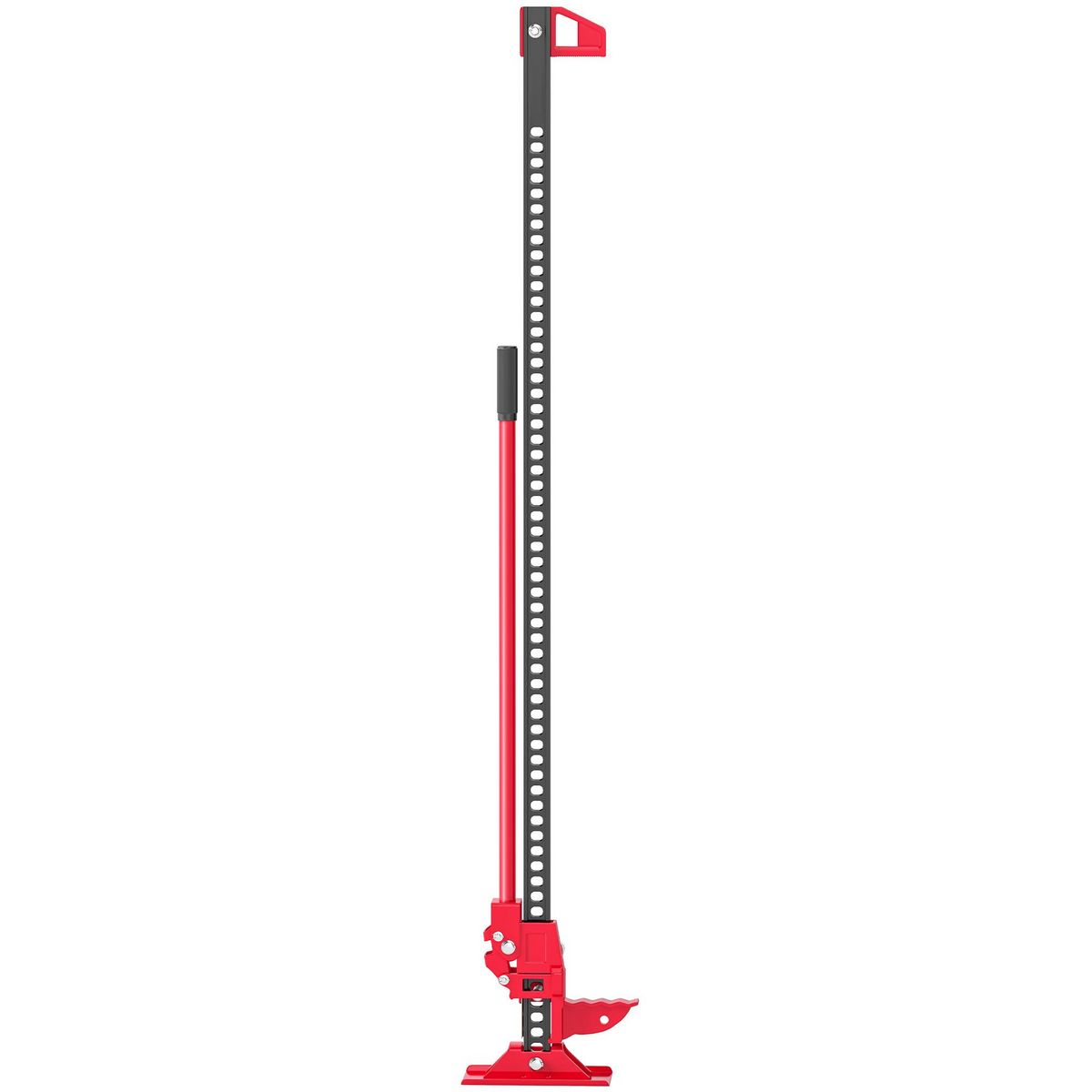 HOMCOM Cric farm jack charge max. 3000 Kg - hauteur de levage 11-135 cm - cric à crémaillère acier rouge noir