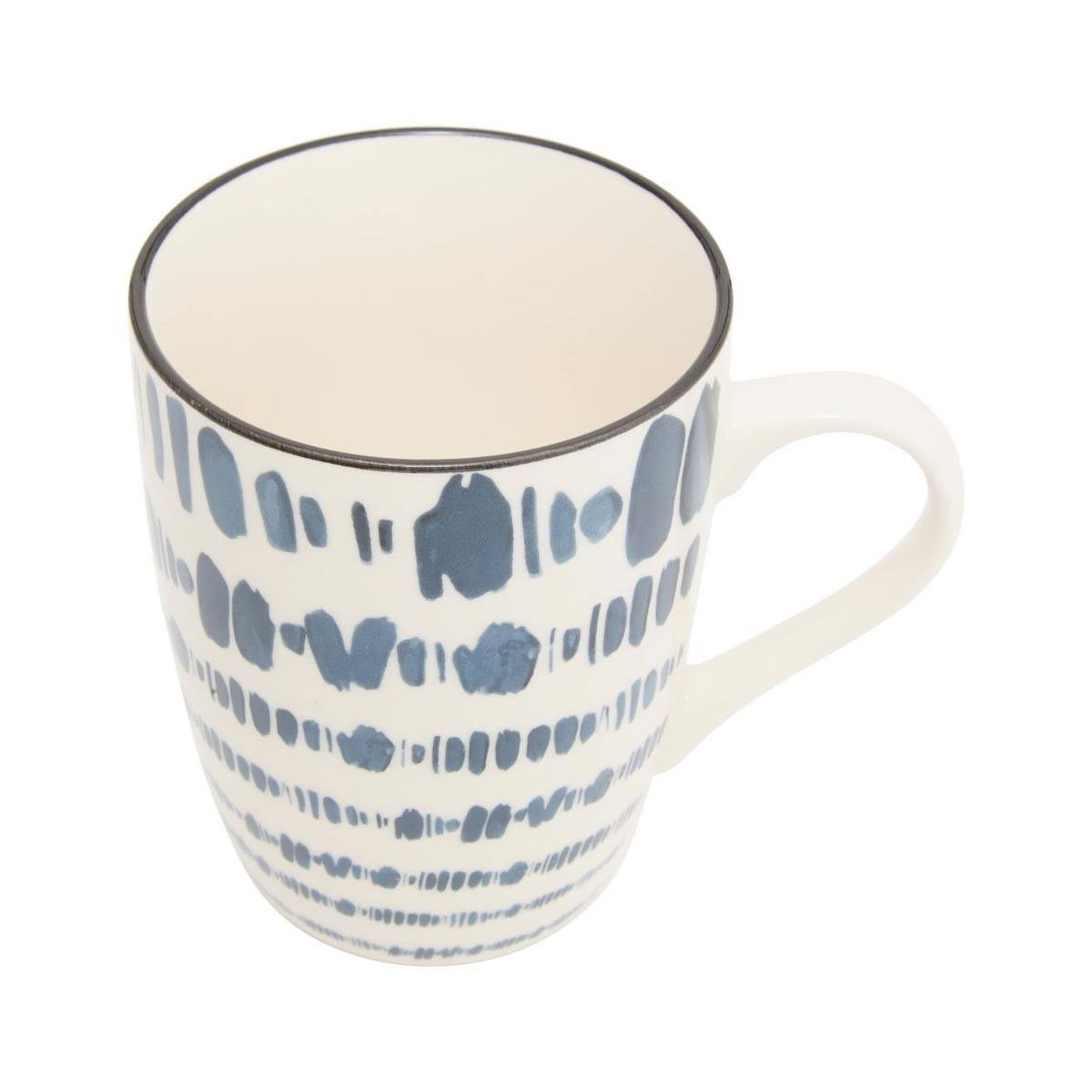 Voir la diapositive 2 : SECRET DE GOURMET Lot de 6 mugs en porcelaine  umami rayon  31cl bleu