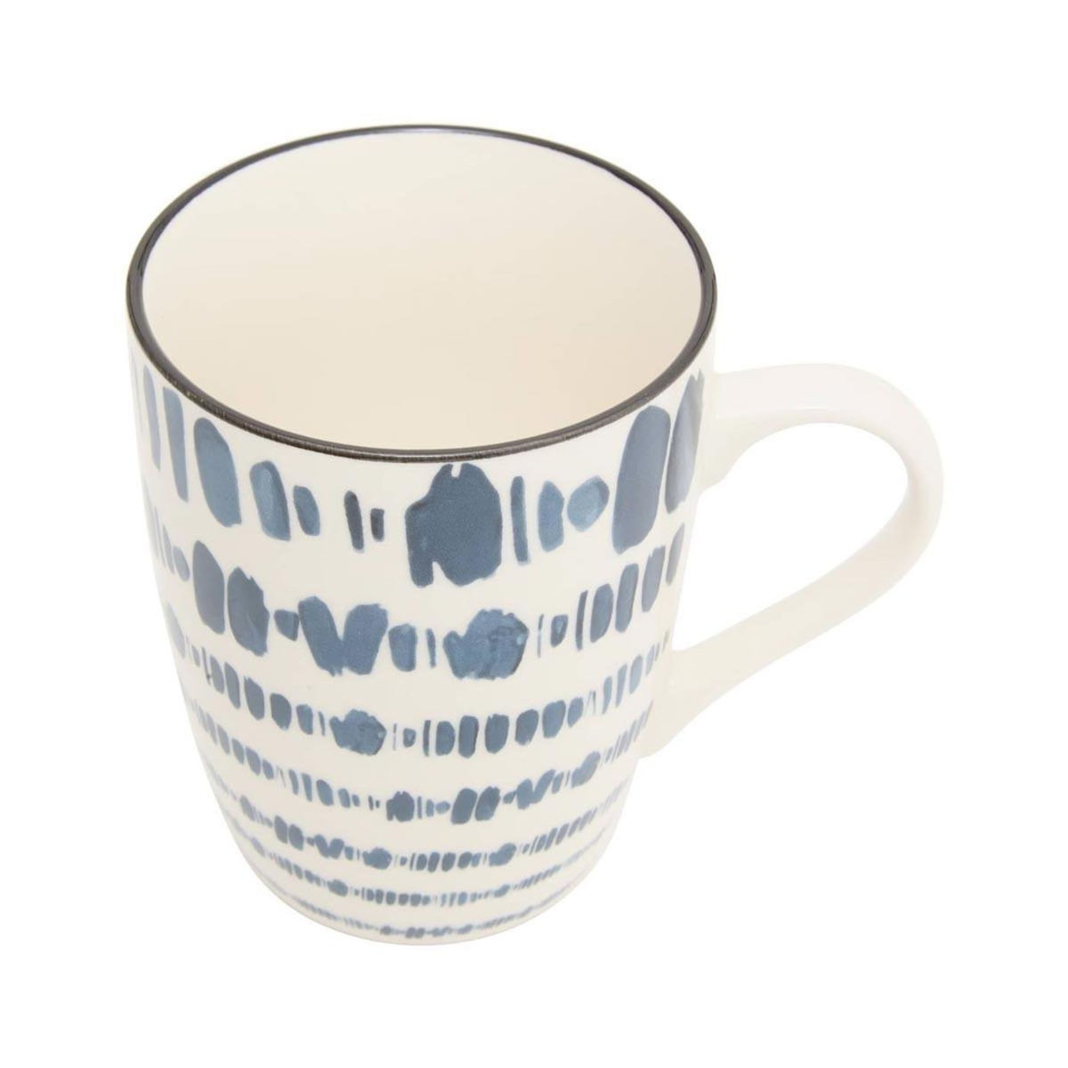 SECRET DE GOURMET Lot de 6 Mugs en Porcelaine  Umami Rayon  31cl Bleu