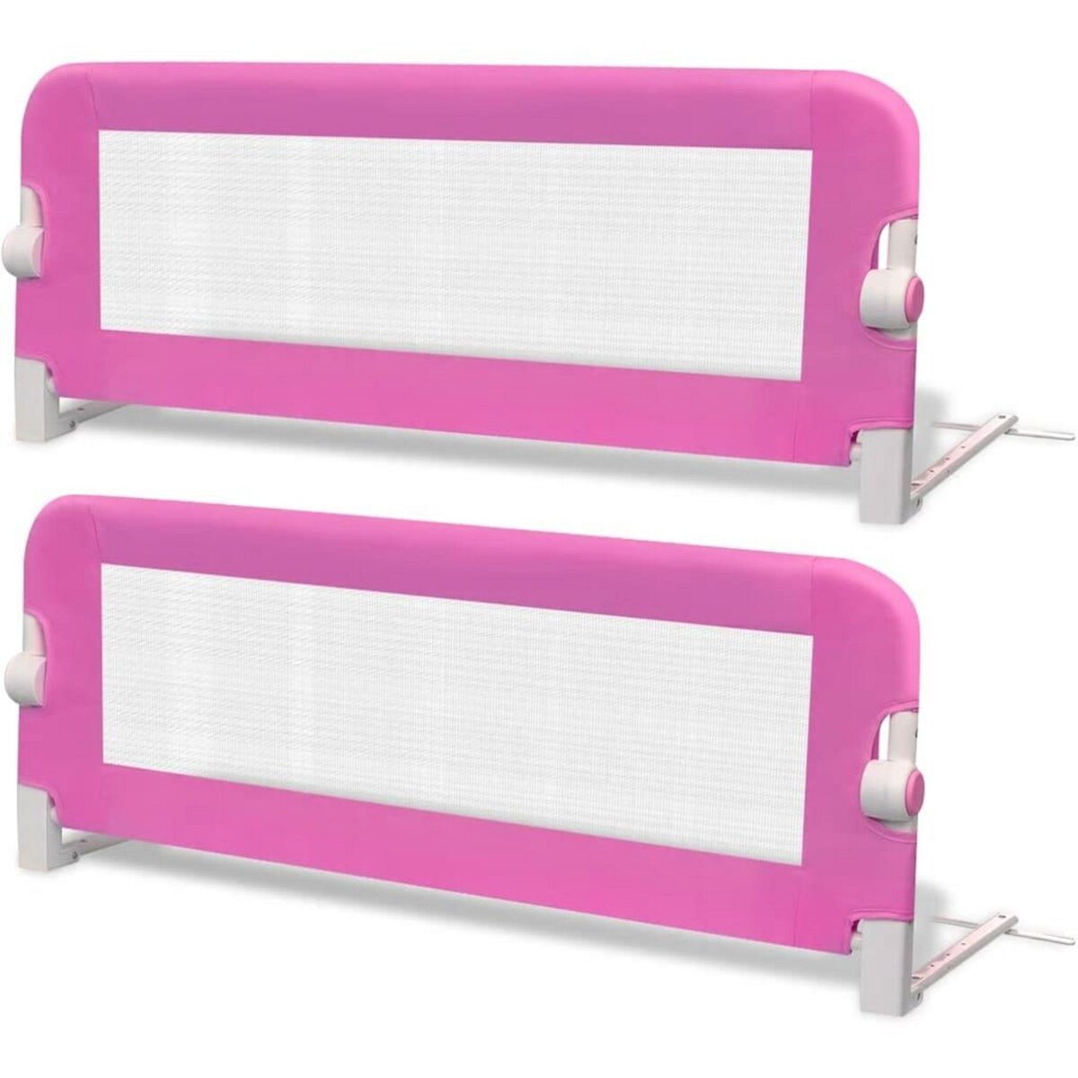 VIDAXL Barriere de lit de securite pour tout-petits 2pcs Rose 102x42cm