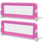 Voir la diapositive 2 : VIDAXL Barriere de lit de securite pour tout-petits 2pcs Rose 102x42cm