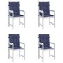 Voir la diapositive 4 : VIDAXL Coussins de chaise a dossier bas lot de 4 bleu marine tissu