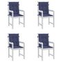 Voir la diapositive 4 : VIDAXL Coussins de chaise a dossier bas lot de 4 bleu marine tissu