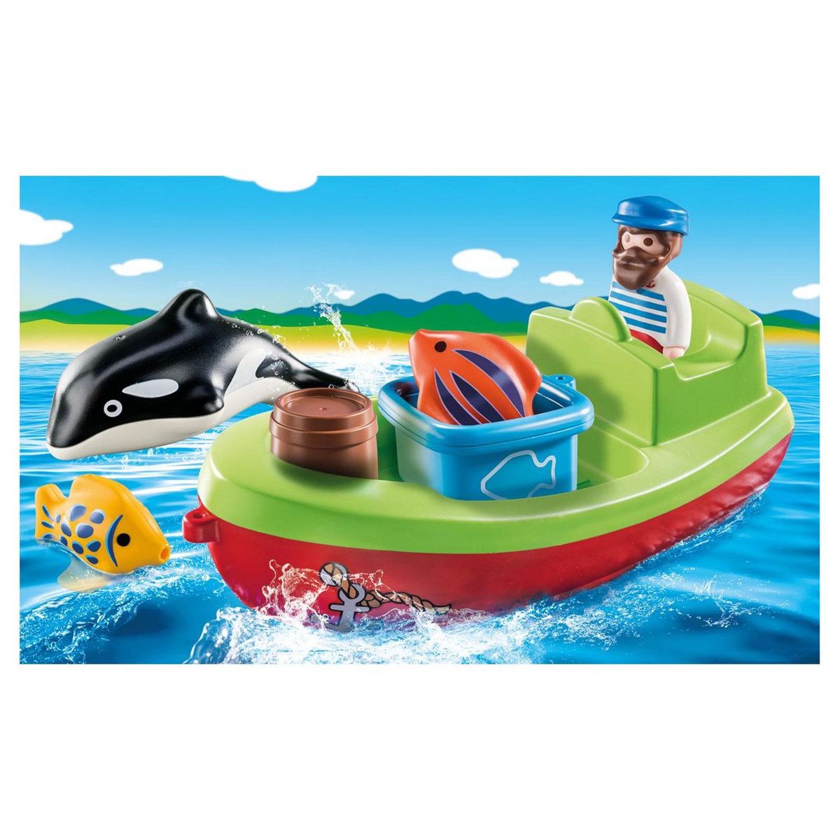 PLAYMOBIL 70183 - 1.2.3 - Bateau et pêcheur