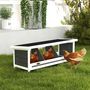 Voir la diapositive 2 : PAWHUT Pondoir pour poules 3 emplacements nichoir en bois avec fond et toit gris blanc noir