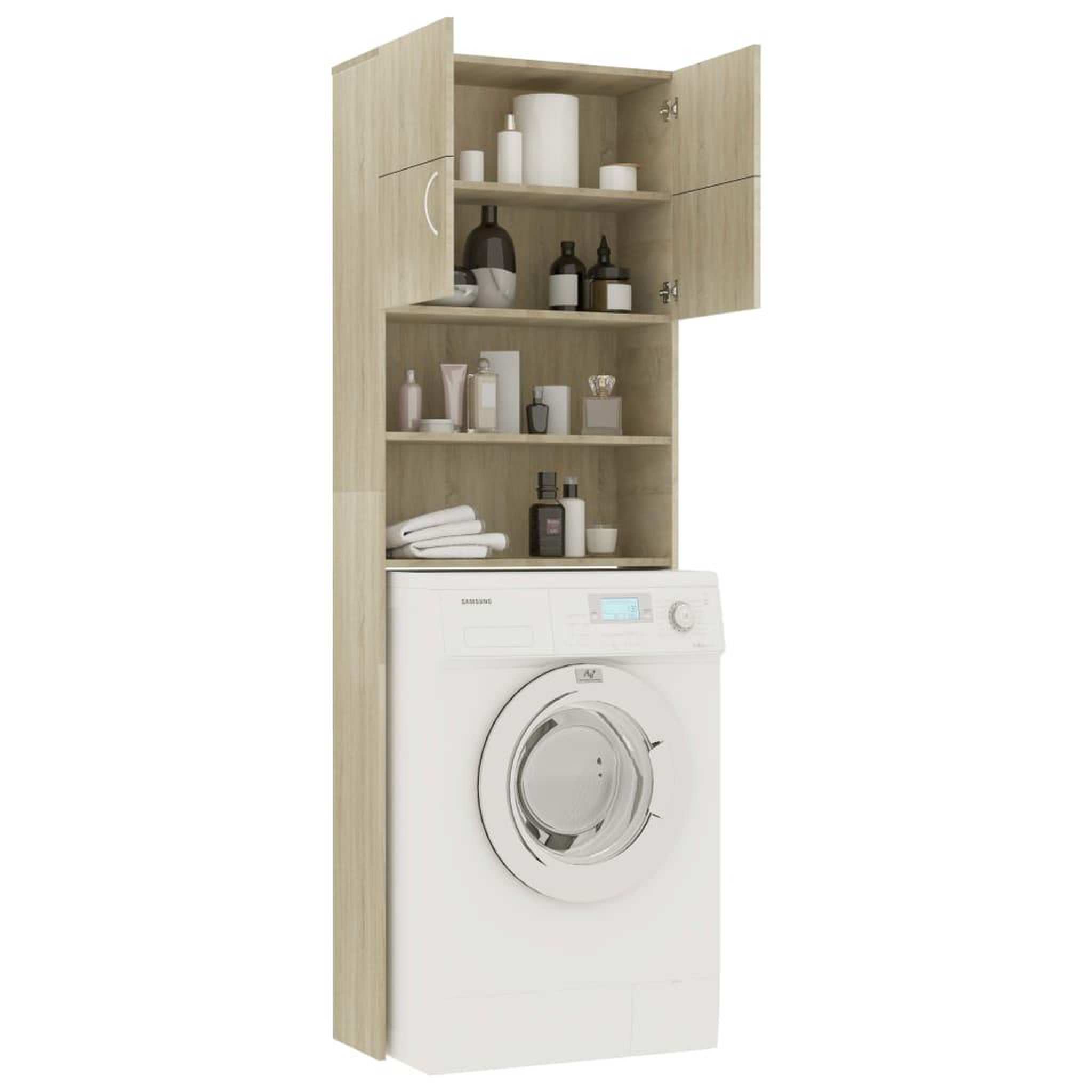 Voir la diapositive 4 : VIDAXL Meuble de machine a laver Chene Sonoma Bois d'ingenierie