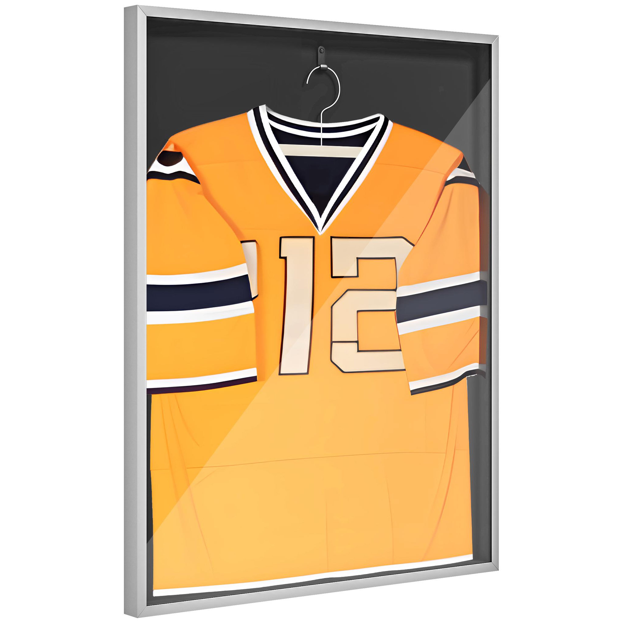 HOMCOM Frame box T-frame cadre aluminium pour maillot porte acrylique doublure interne feutre 70 x 90 cm argent