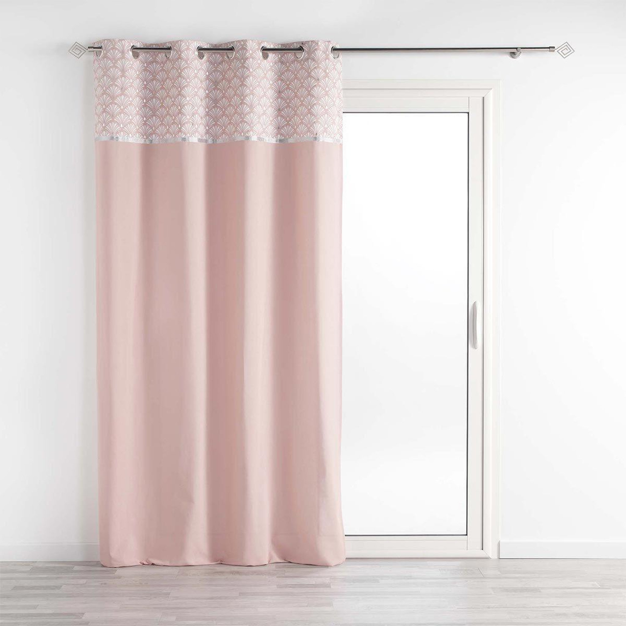 Douceur d'Intérieur Rideau à œillets imprimé  art chic  140x240cm rose