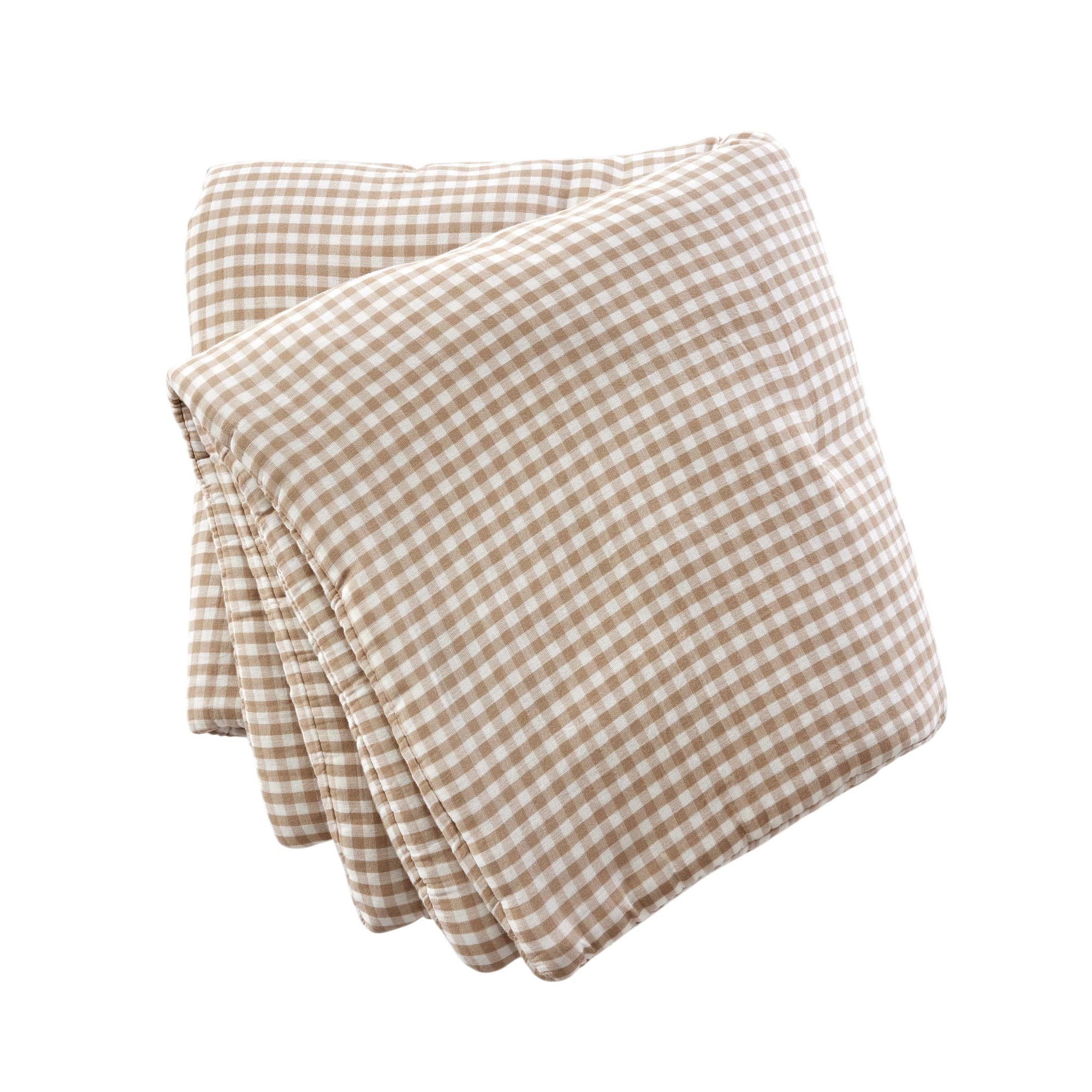 Eden Bout de lit 90 x 200 cm en gaze de coton vicky. Coloris disponibles : Beige