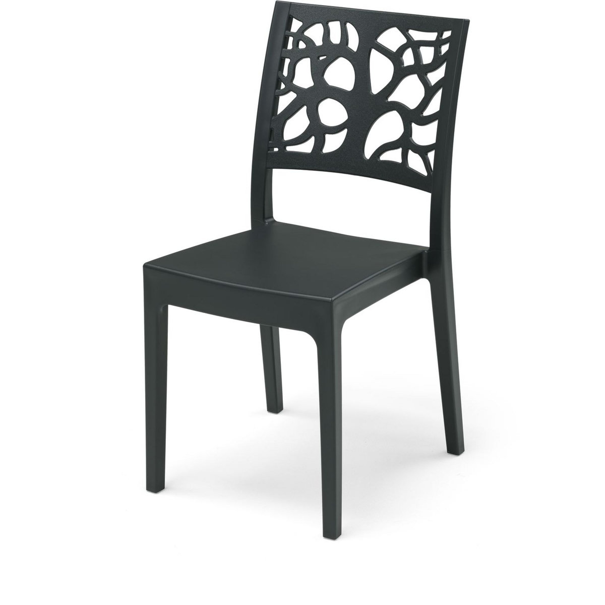 ARETA Lot de 2 chaises de jardin - Résine - Anthracite - TETI
