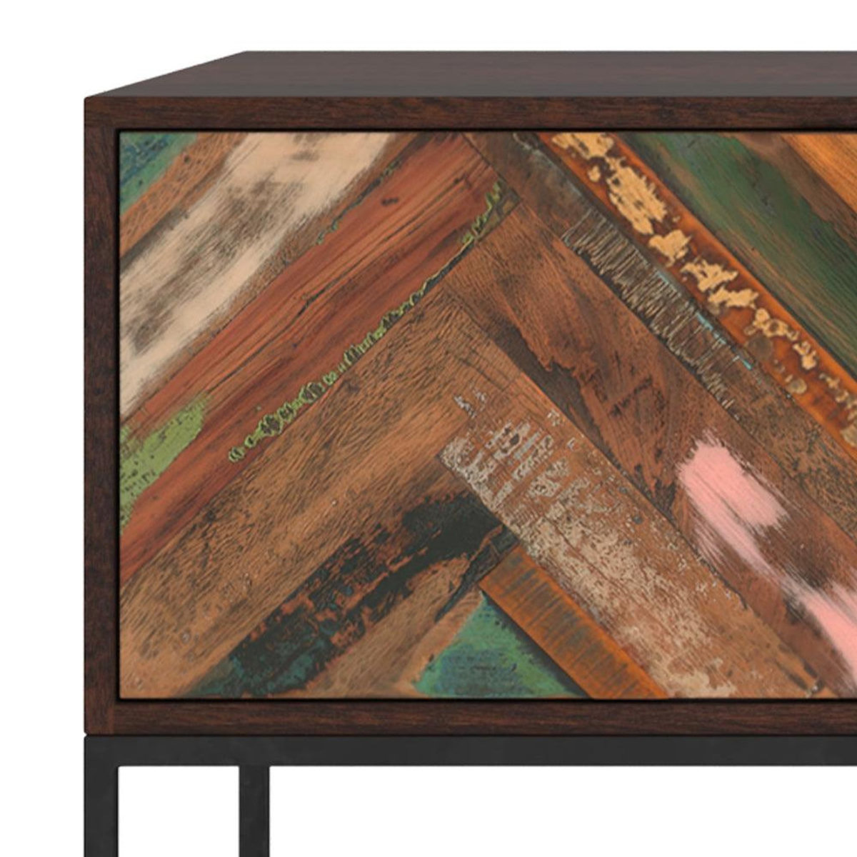 Rendez vous déco Meuble TV en bois d'acacia et bois recyclé 145 cm-Krabi
