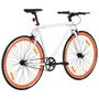 Voir la diapositive 3 : VIDAXL Vélo à pignon fixe blanc et orange 700c 51 cm