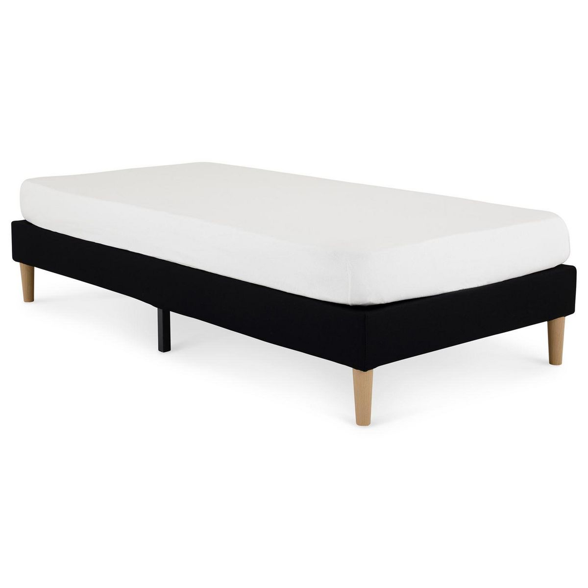 IDIMEX Sommier tapissier PAIMPOL 90 x 190 cm revêtement tissu