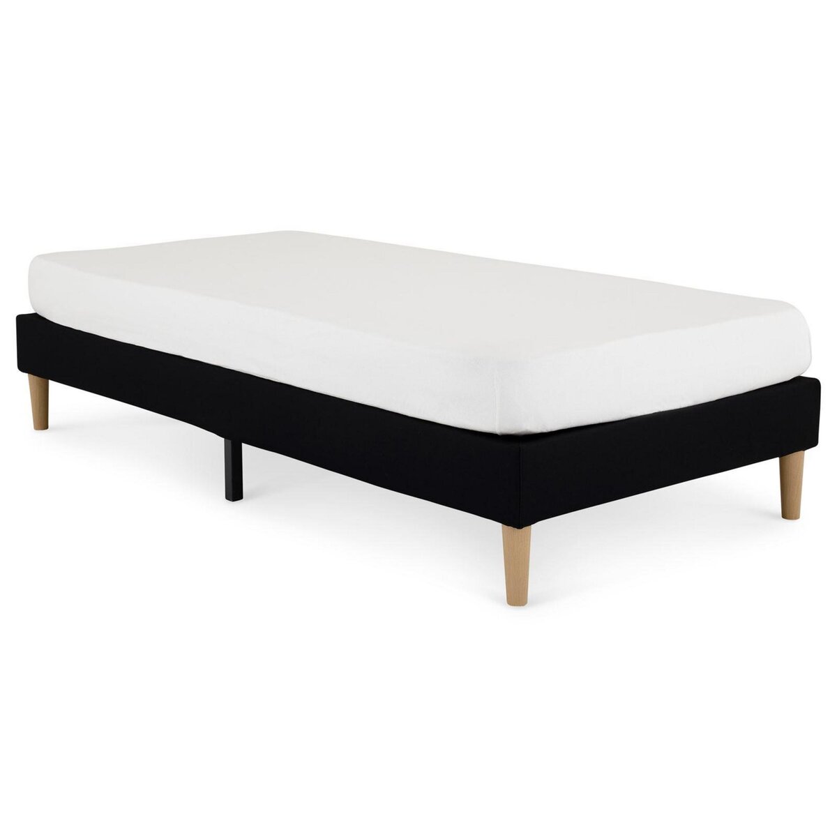 IDIMEX Sommier tapissier PAIMPOL 90 x 190 cm revêtement tissu