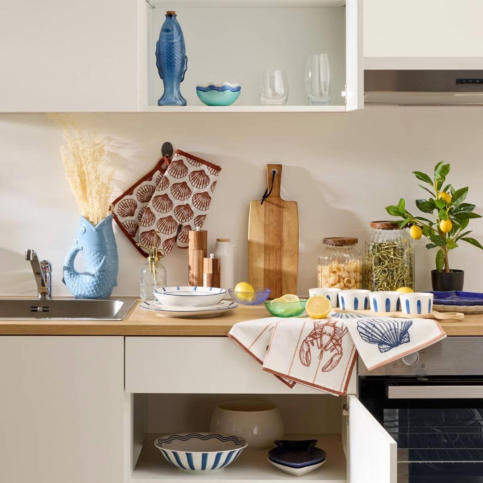 Voir la diapositive 2 : ATMOSPHERA Gant & manique de cuisine  océania  32cm terracotta