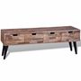 Voir la diapositive 5 : VIDAXL Table console TV avec 4 tiroirs Bois de teck recycle