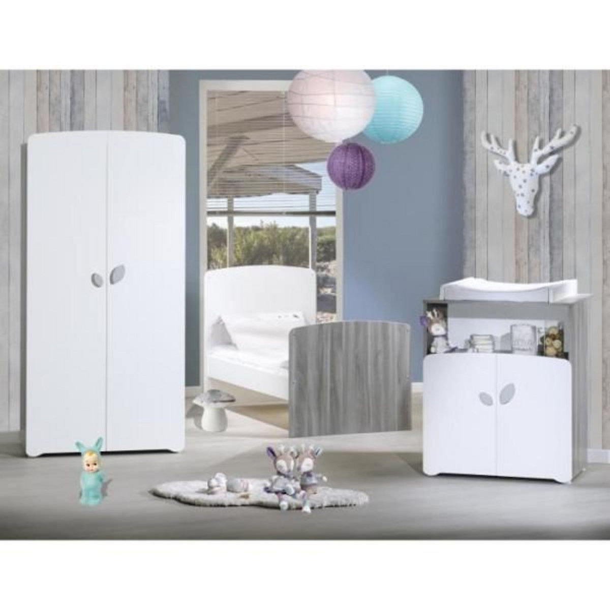 SAUTHON Lit évolutif 140x70 - Little Big Bed en bois gris