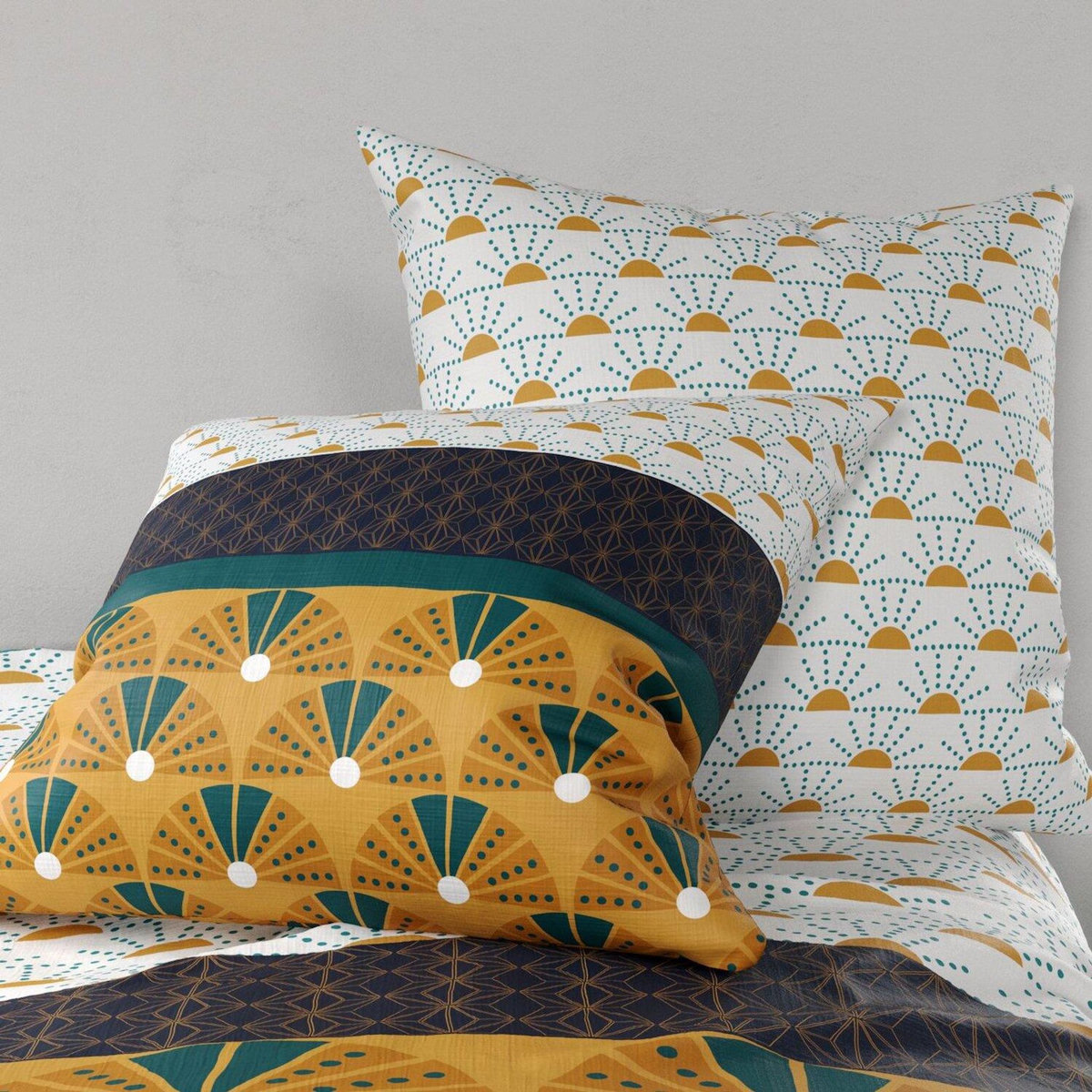 ATELIER DU COTON Parure housse de couette 100% coton 57fils , madra