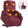 Voir la diapositive 2 : VIDAXL Fauteuil inclinable de massage Rouge bordeaux Tissu