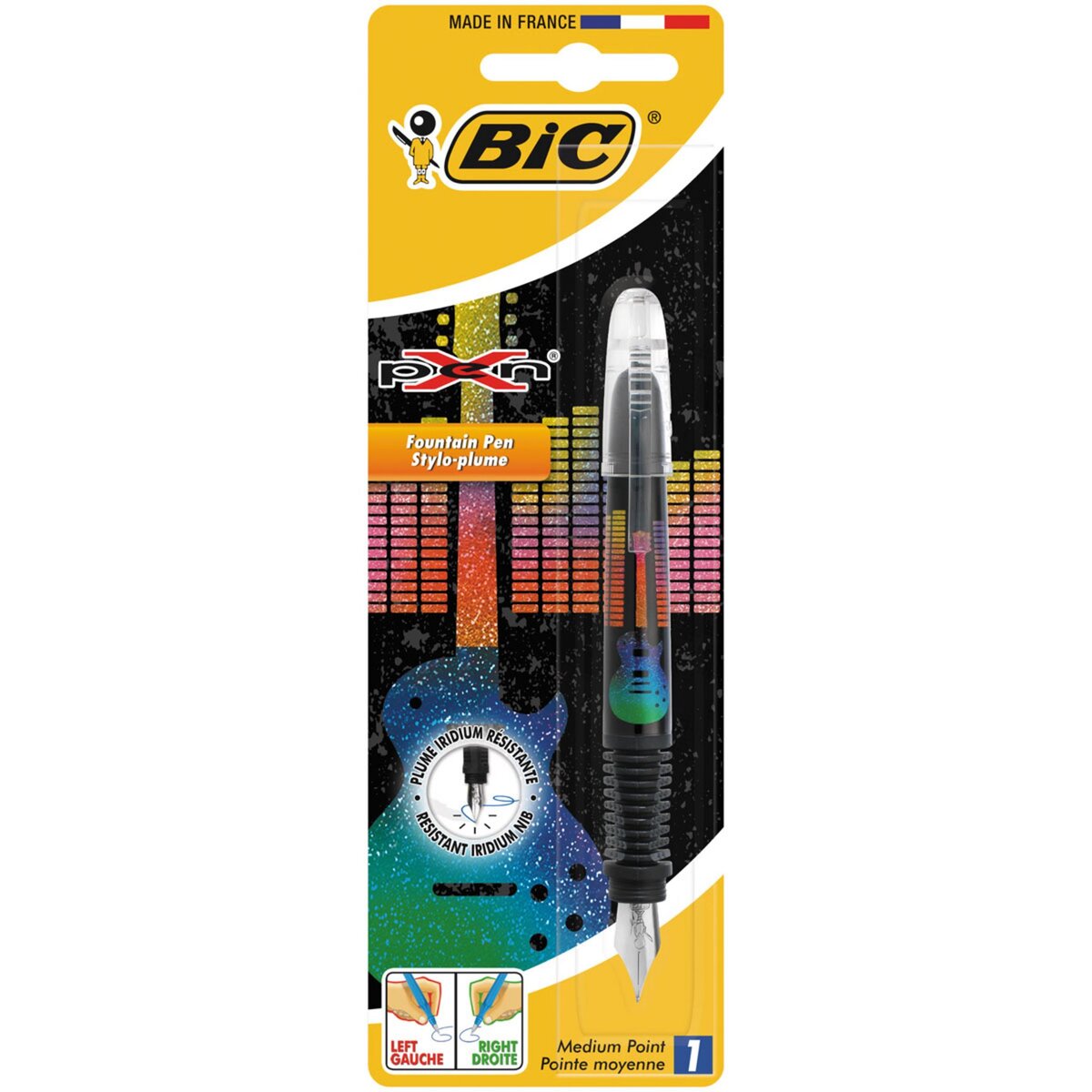 BIC Stylo plume pointe moyenne X Pen décor guitare