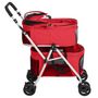 Voir la diapositive 4 : VIDAXL Poussette pour chien pliante a 2 niveaux Rouge 83x48x97 cm