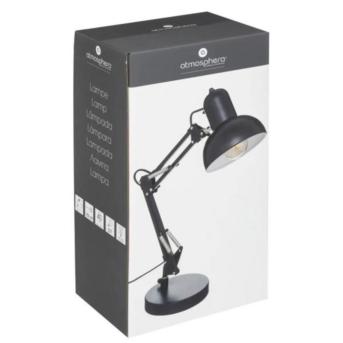 ATMOSPHERA Lampe à Poser Design  Bren  55cm Noir