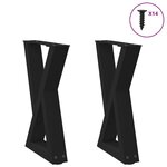 VIDAXL Pieds de table basse 2 pcs noir 28x(42-43,3) cm acier