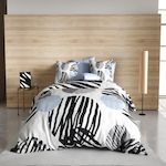 Les Ateliers du Linge Parure housse de couette 100%polyester 60gsm, cerclus. Coloris disponibles : Noir