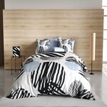 Les Ateliers du Linge Parure housse de couette 100%polyester 60gsm, cerclus. Coloris disponibles : Noir