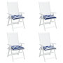 Voir la diapositive 4 : VIDAXL Coussins de chaise lot de 4 rayures bleues blanches 40x40x7 cm