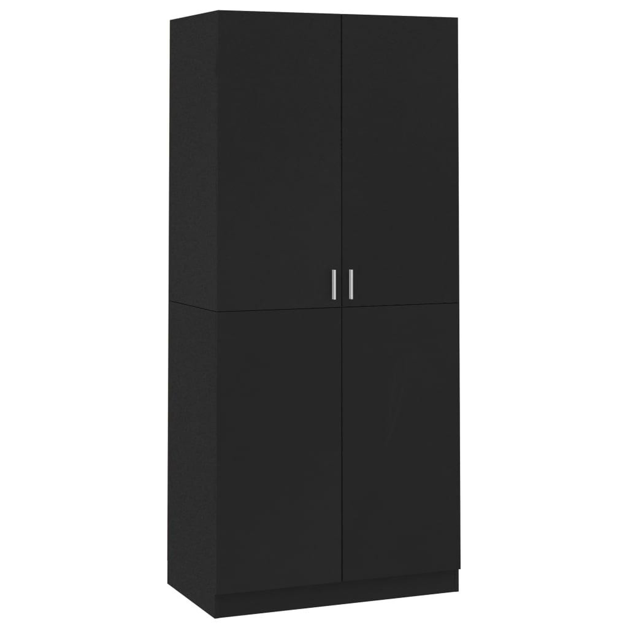 Voir la diapositive 2 : VIDAXL Garde-robe Noir 90x52x200 cm Bois d'ingenierie