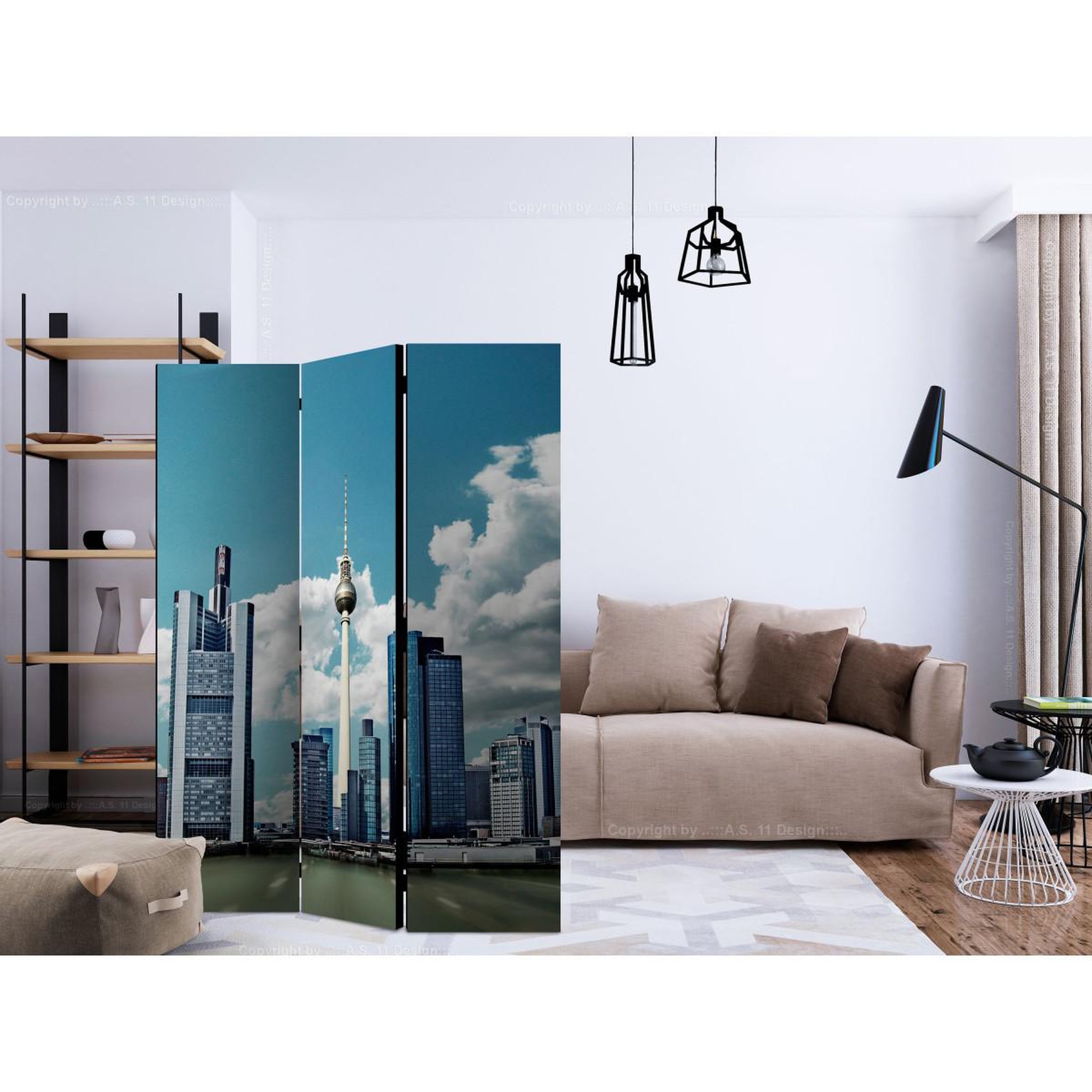 Voir la diapositive 2 : Paris Prix Paravent 3 volets  berlin  135x172cm