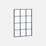 SWEEEK Miroir rectangulaire industriel acier noir - 3 tailles possibles - Terry. Coloris disponibles : Noir