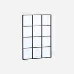 SWEEEK Miroir rectangulaire industriel acier noir - 3 tailles possibles - Terry. Coloris disponibles : Noir