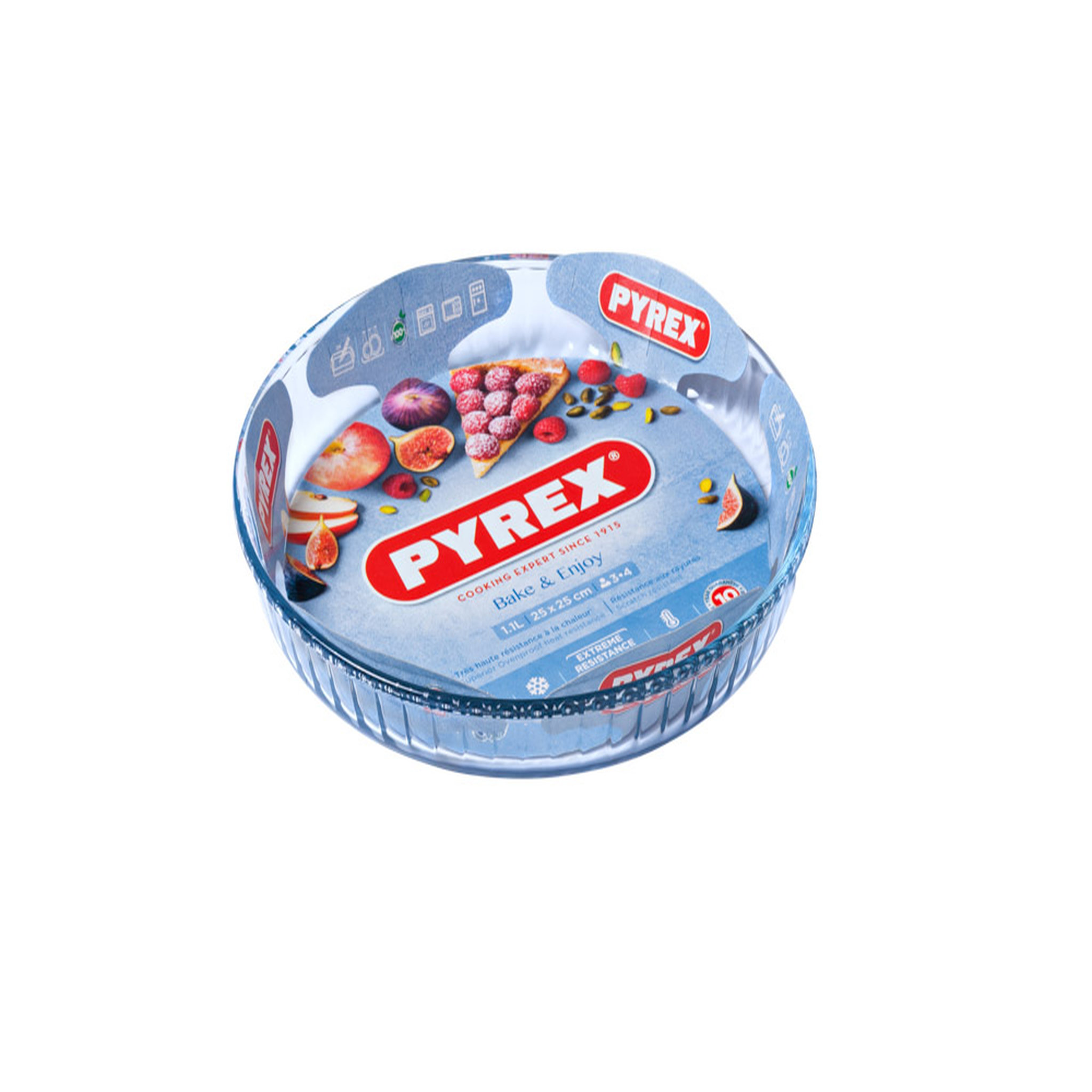 PYREX Moule à tarte en verre rond 24 cm BAKE & ENJOY