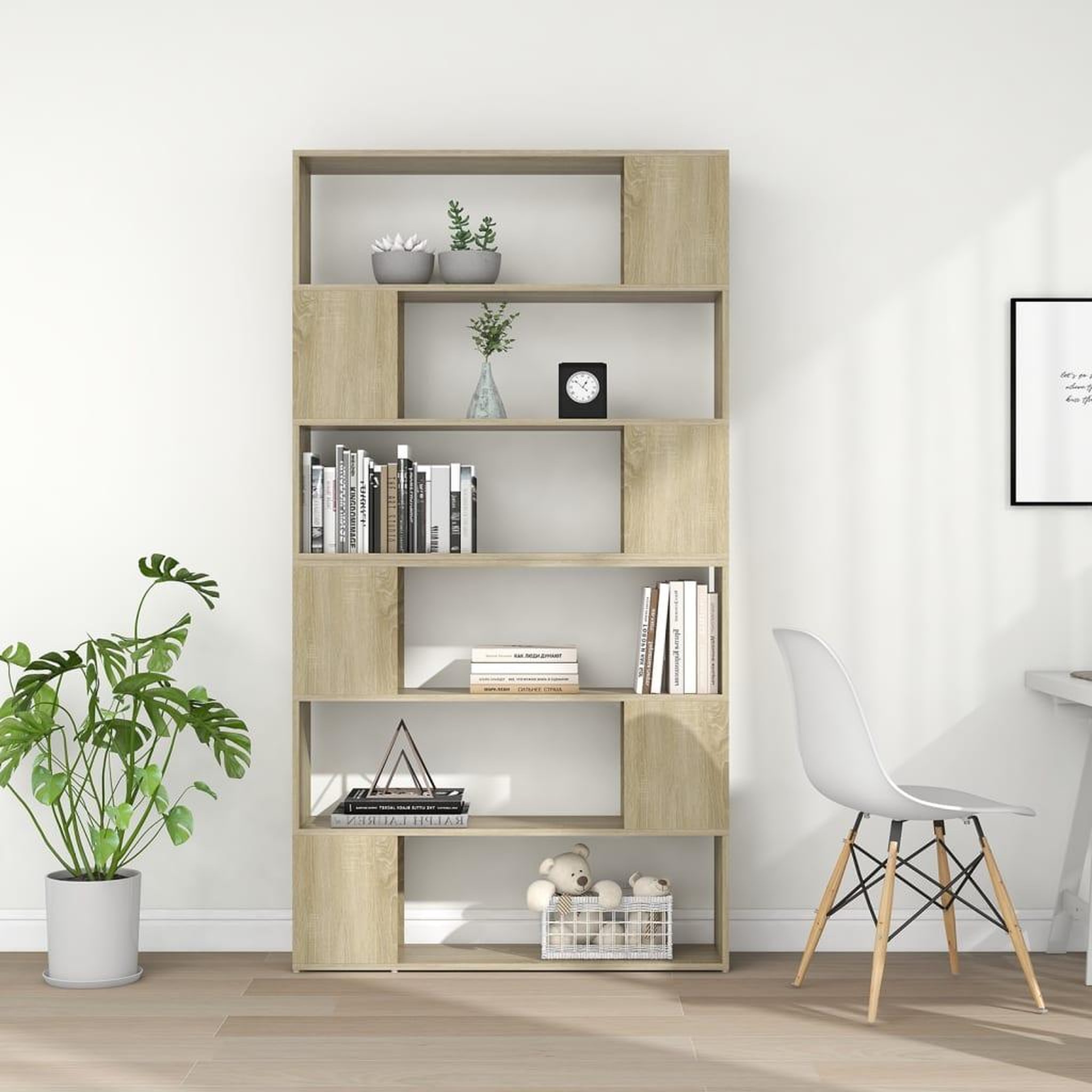 Voir la diapositive 3 : VIDAXL Bibliotheque/Separateur de piece Chene Sonoma 100x24x188 cm