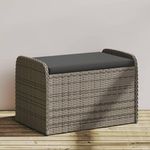 VIDAXL Banc de rangement avec coussin gris 80x51x52 cm resine tressee