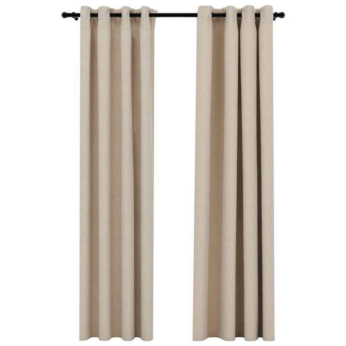VIDAXL Rideaux occultants aspect lin avec œillets 2pcs beige 140x245cm