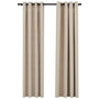 Voir la diapositive 2 : VIDAXL Rideaux occultants aspect lin avec œillets 2pcs beige 140x245cm
